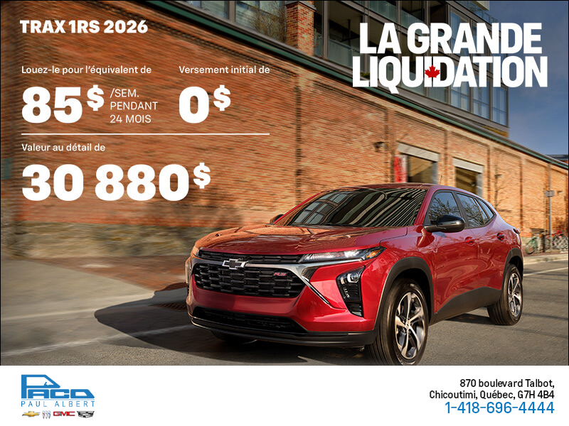 Le Chevrolet Trax 1RS 2026