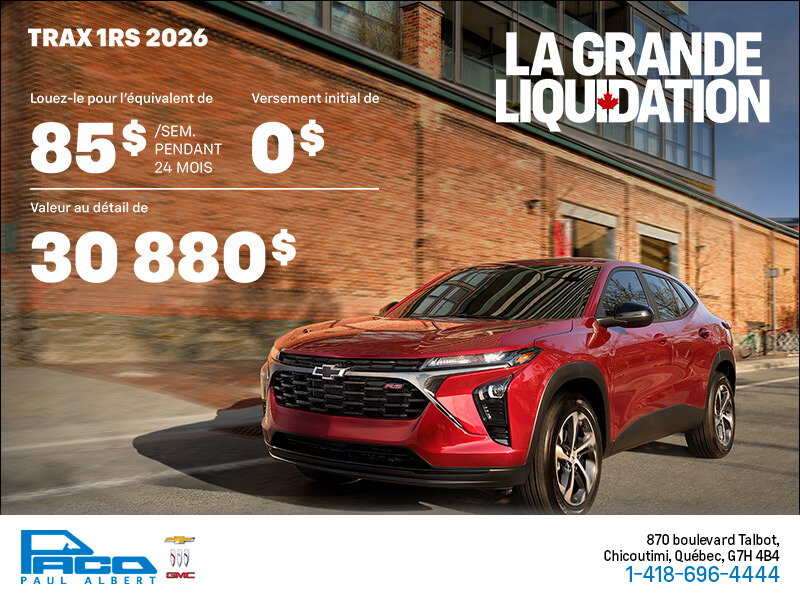 Le Chevrolet Trax 1RS 2026