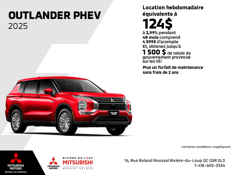 Procurez-vous le Mitsubishi Outlander Phev 2025