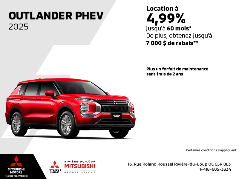 Procurez-vous le Mitsubishi Outlander Phev 2025