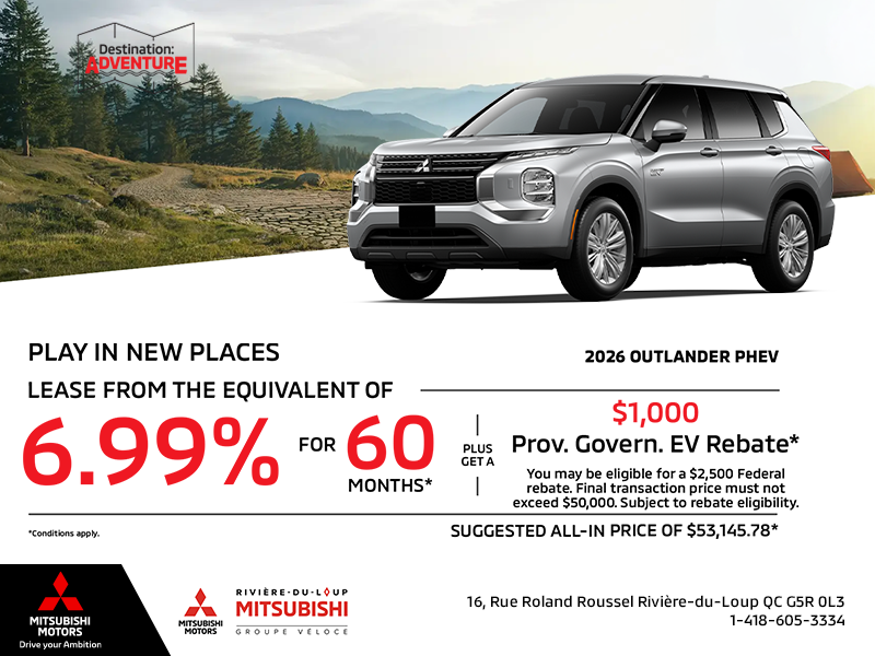 Get the 2026 Mitsubishi Outlander PHEV