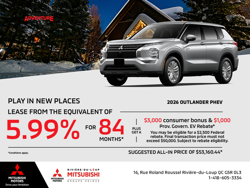 Get the 2026 Mitsubishi Outlander PHEV