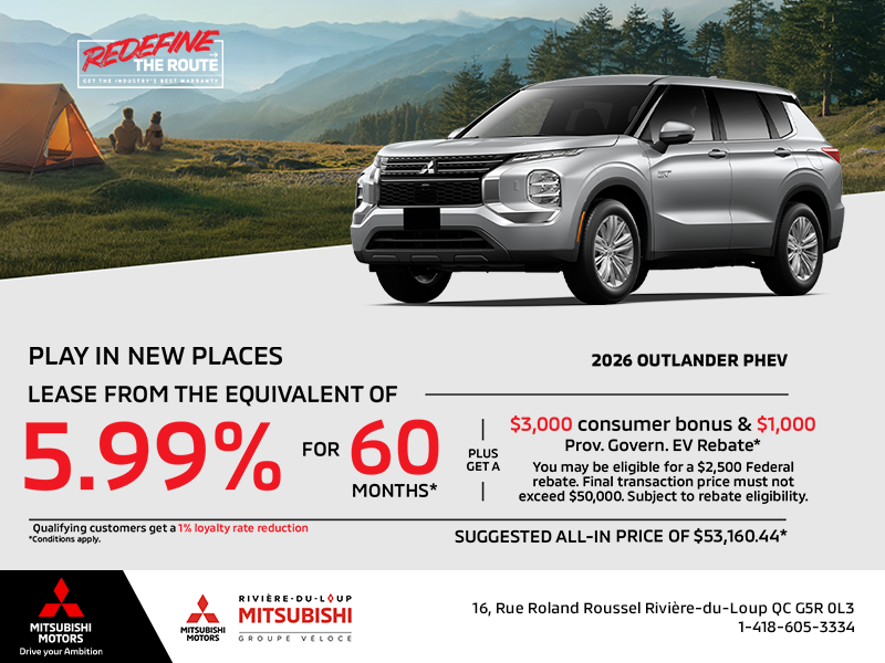 Get the 2026 Mitsubishi Outlander PHEV