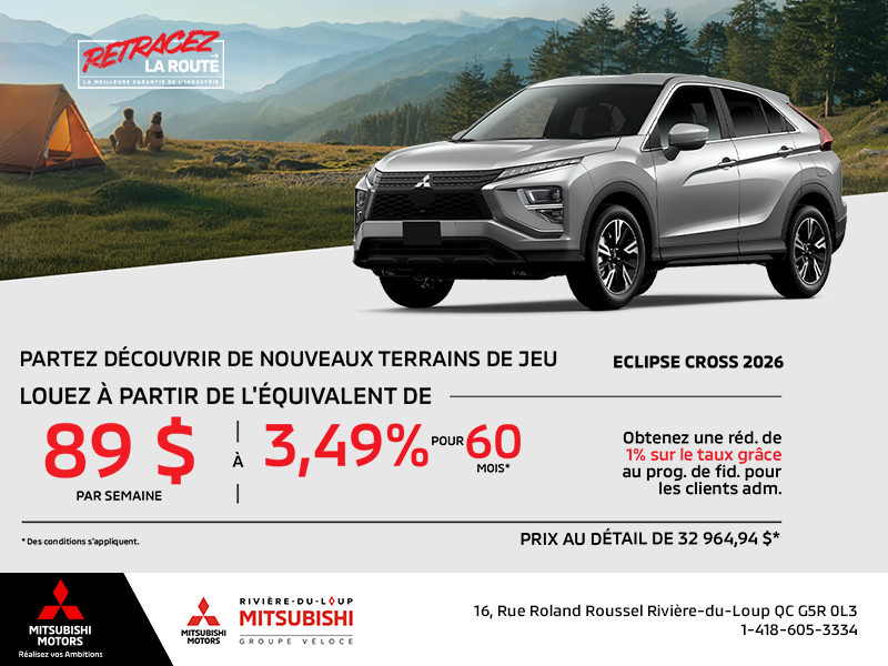 Procurez-vous le Mitsubishi Eclipse Cross 2026