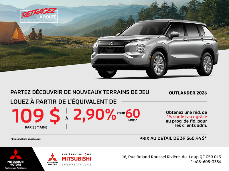 Procurez-vous le Mitsubishi Outlander 2026