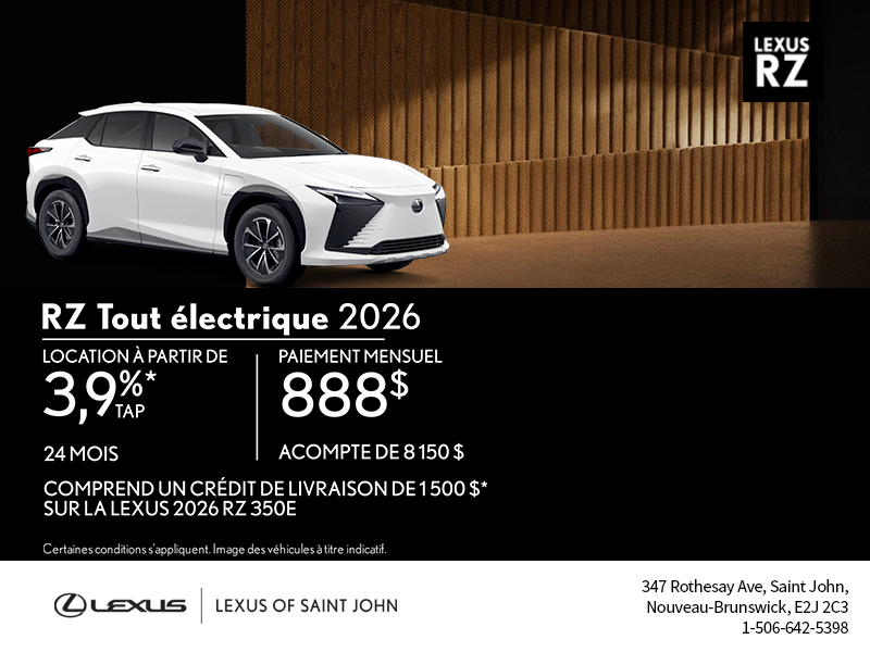 Lexus RZ Tout Électrique 2026