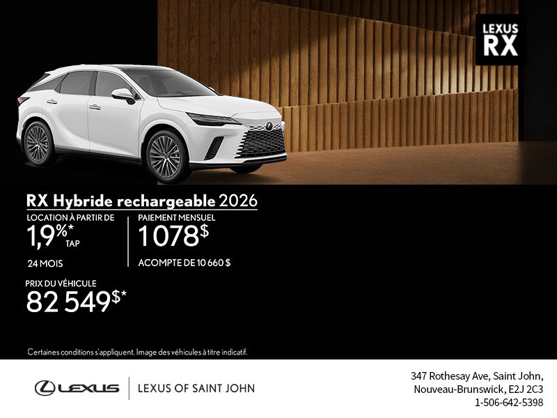 Lexus RX Hybride Branchable 2026