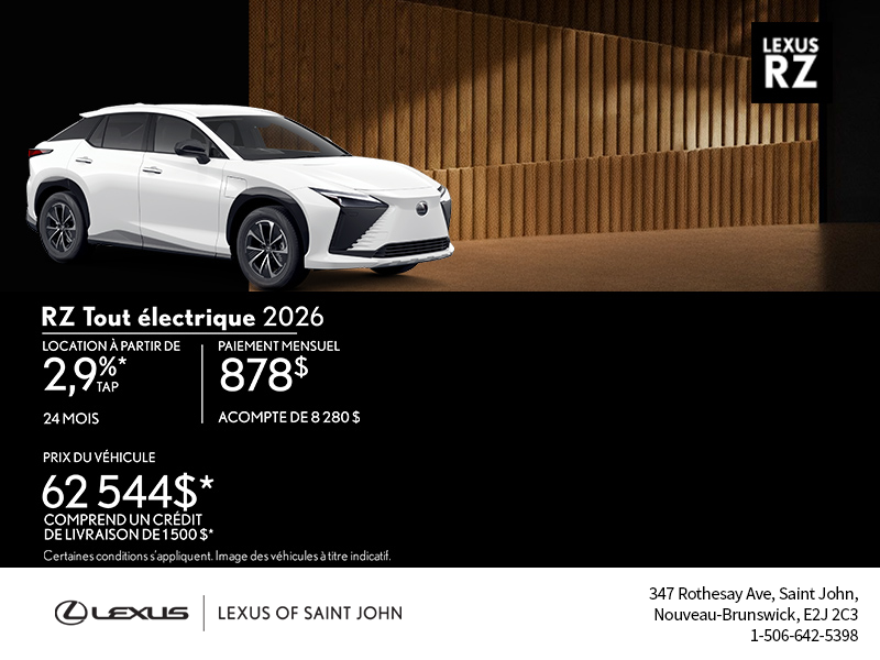 Lexus RZ Tout Électrique 2026