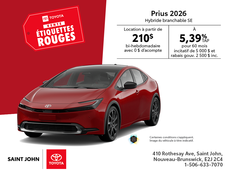 Toyota Prius Hybride Branchable SE 2026