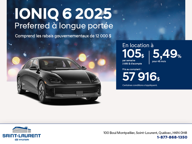 Procurez-vous le Hyundai Ioniq 6 2025