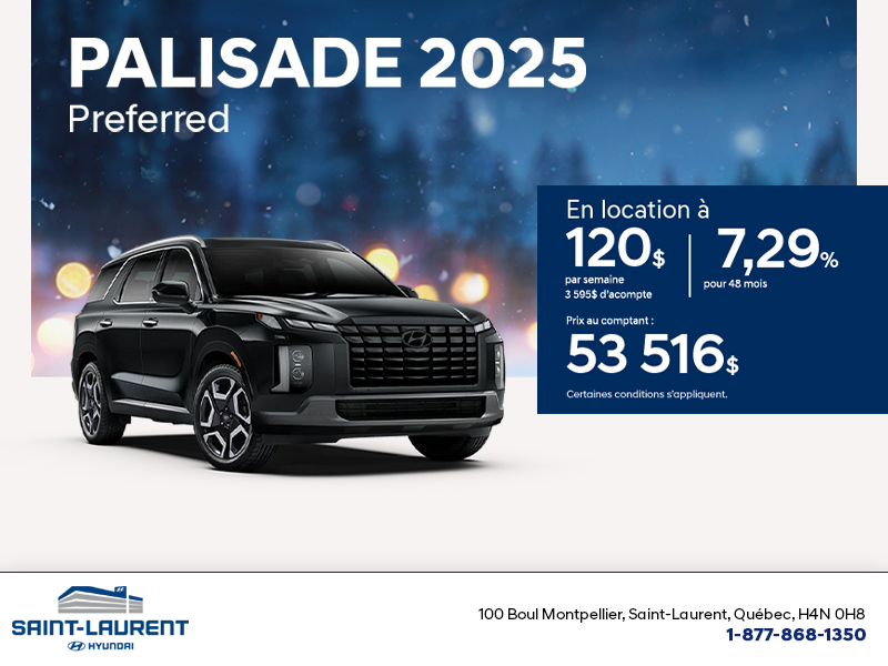 Procurez-vous le Hyundai Palisade 2025