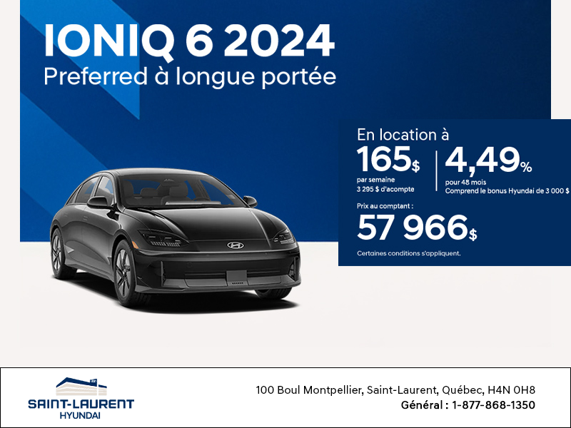 Procurez-vous le Hyundai Ioniq 6 2024