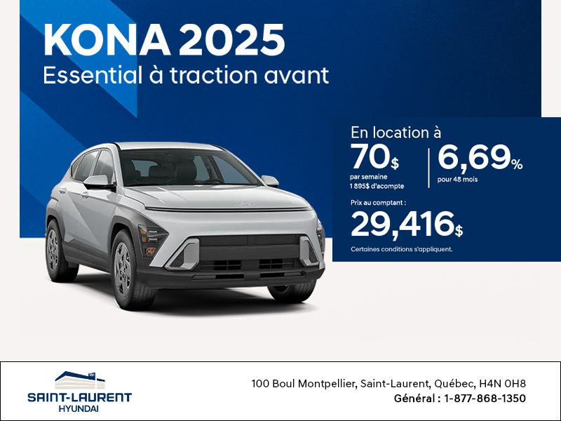 Procurez-vous le Hyundai Kona 2025