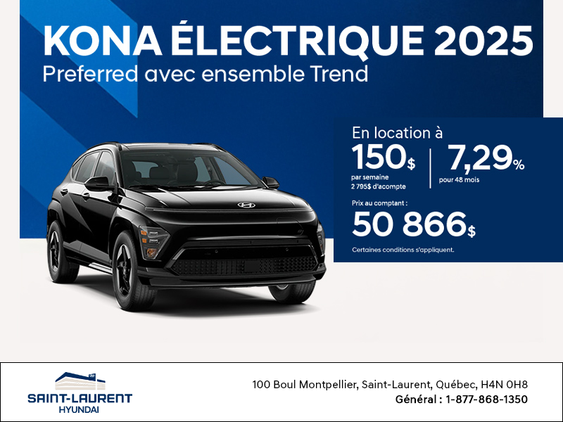 Procurez-vous le Hyundai Kona Electric 2025