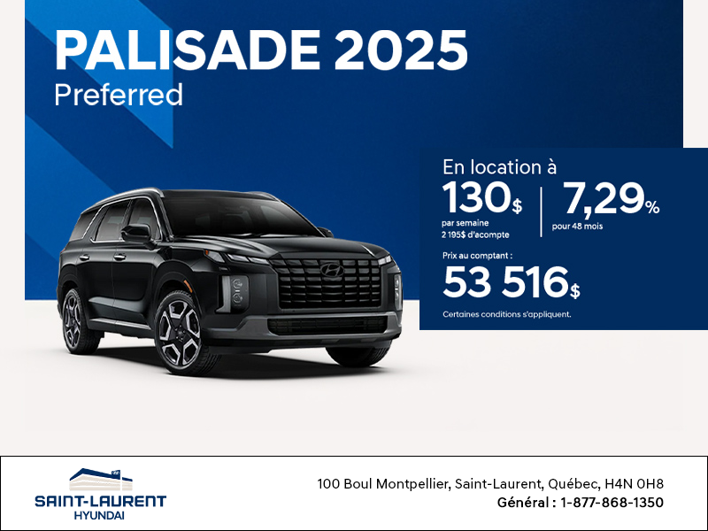 Procurez-vous le Hyundai Palisade 2025