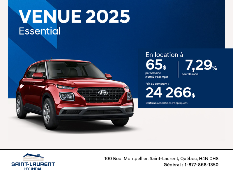 Procurez-vous le Hyundai Venue 2025