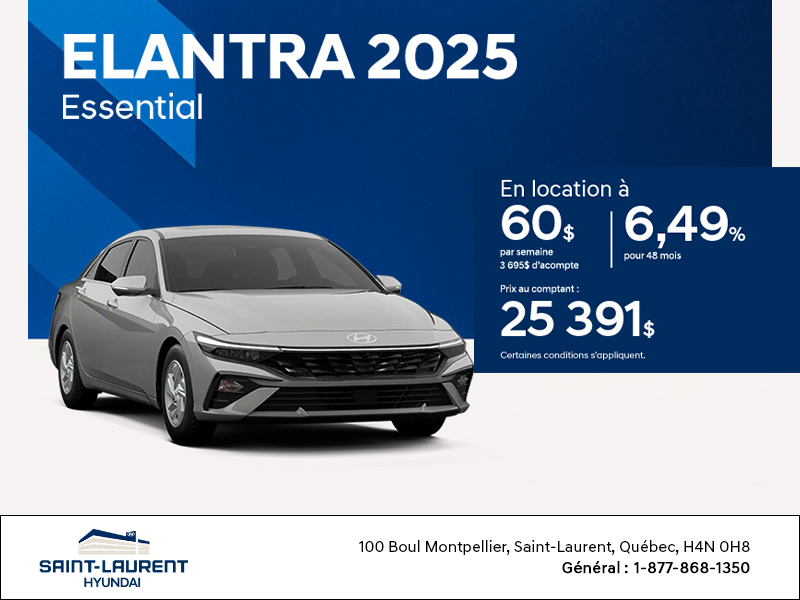 Procurez-vous le Hyundai Elantra 2025