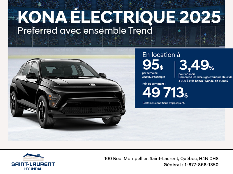 Procurez-vous le Hyundai Kona Electric 2025