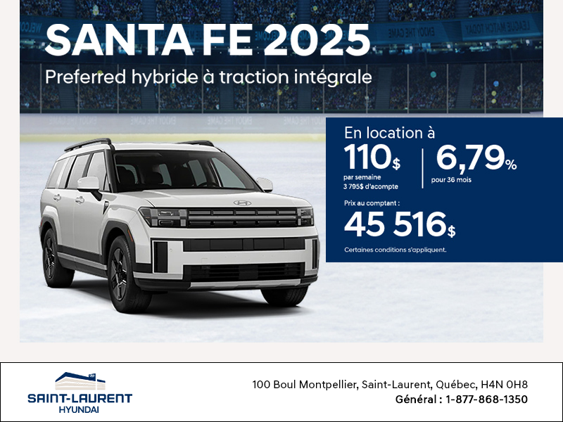 Procurez-vous le Hyundai Santa Fe 2025