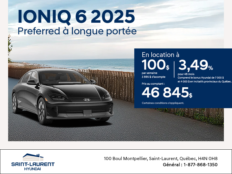 Procurez-vous le Hyundai Ioniq 6 2025