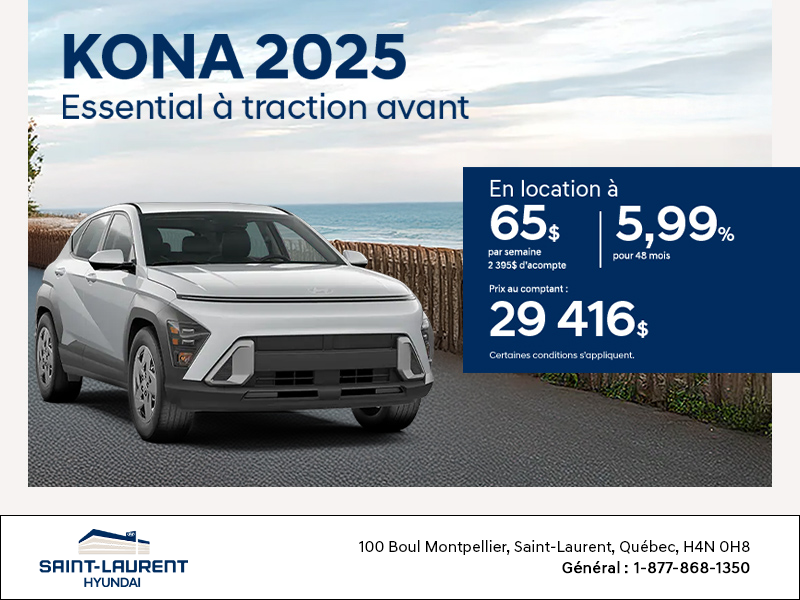Procurez-vous le Hyundai Kona 2025