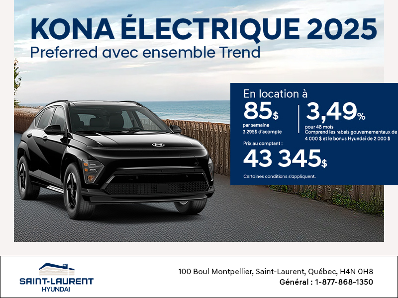Procurez-vous le Hyundai Kona Electric 2025