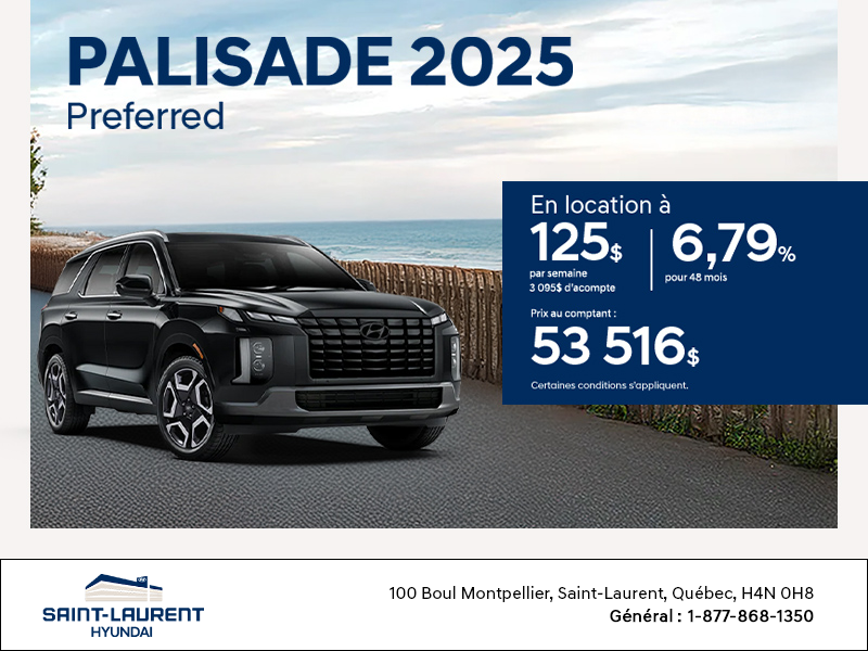 Procurez-vous le Hyundai Palisade 2025