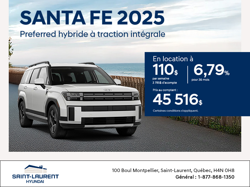 Procurez-vous le Hyundai Santa Fe 2025