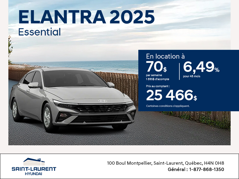 Procurez-vous le Hyundai Elantra 2025