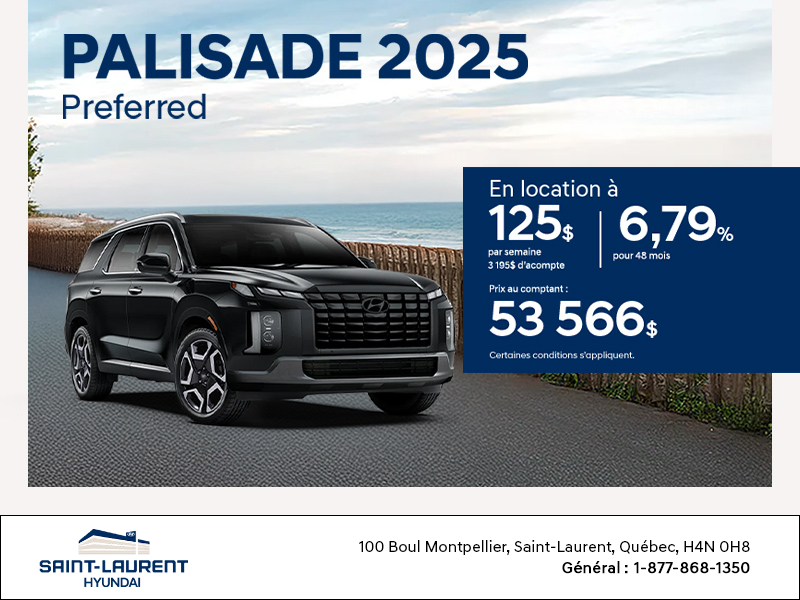 Procurez-vous le Hyundai Palisade 2025
