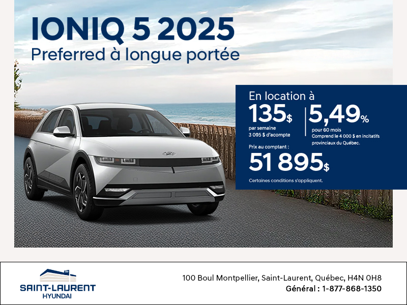 Procurez-vous le Hyundai Ioniq 5 2025