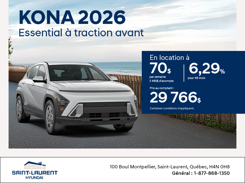 Procurez-vous le Hyundai Kona 2026