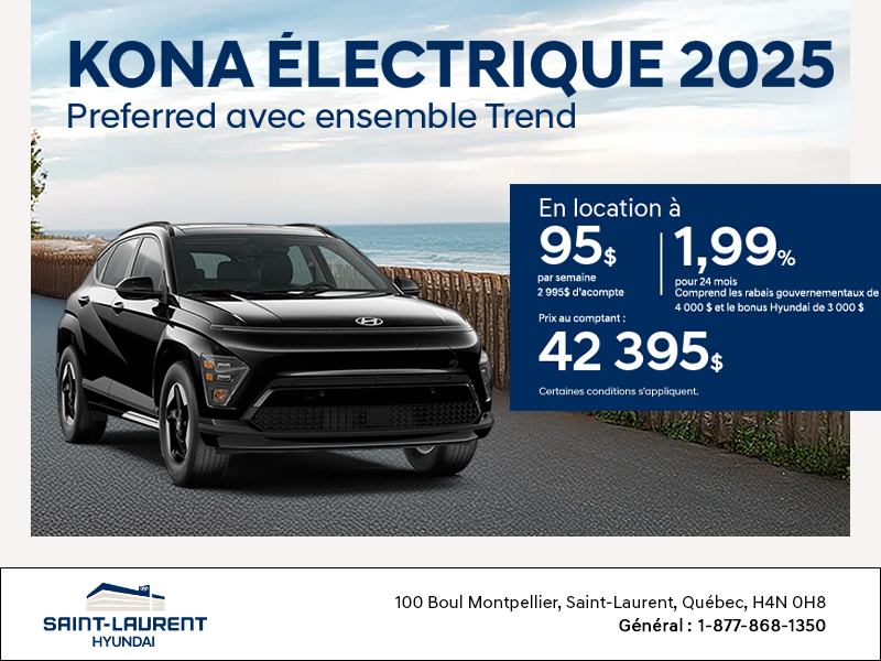 Procurez-vous le Hyundai Kona Electric 2025