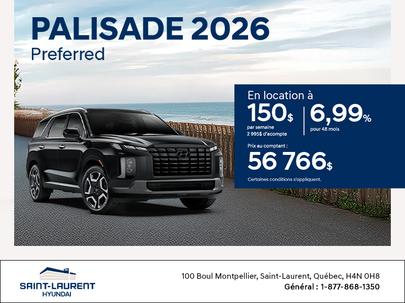 Procurez-vous le Hyundai Palisade 2026