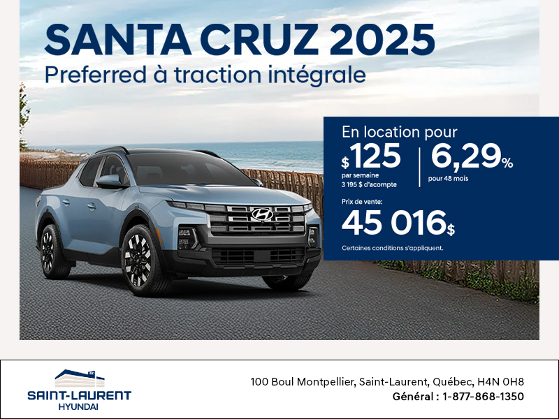 Procurez-vous le Hyundai Santa Cruz 2025