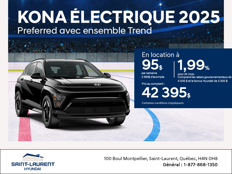 Procurez-vous le Hyundai Kona Electric 2025
