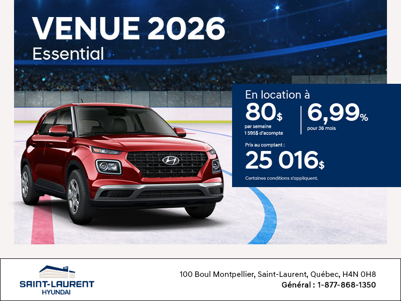 Procurez-vous le Hyundai Venue 2026