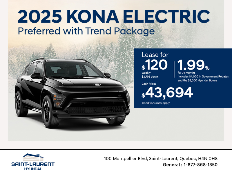 Get the 2025 Hyundai KONA Electric
