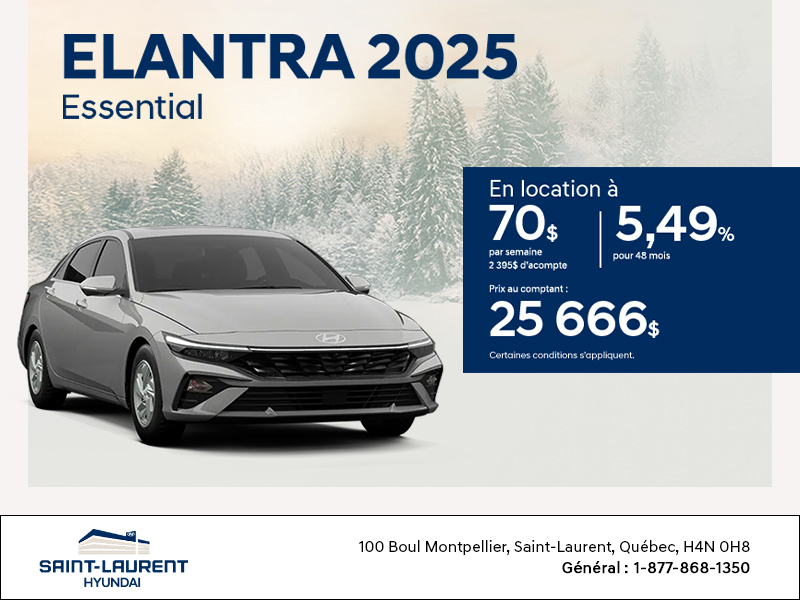 Procurez-vous le Hyundai Elantra 2025