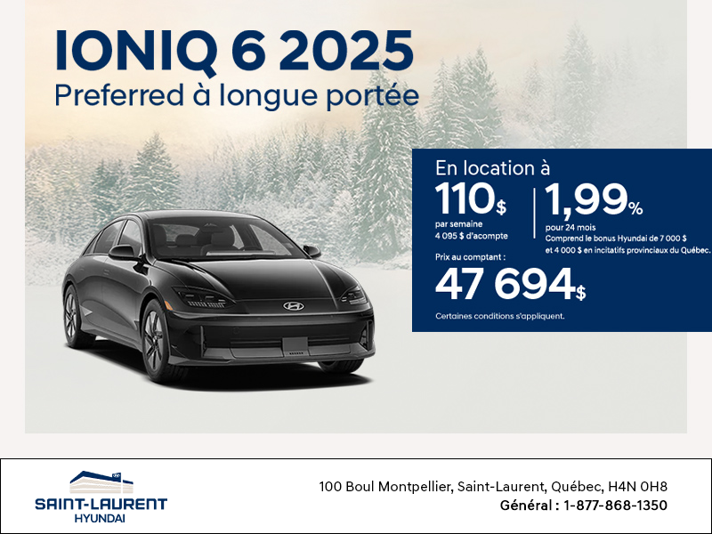 Procurez-vous le Hyundai Ioniq 6 2025
