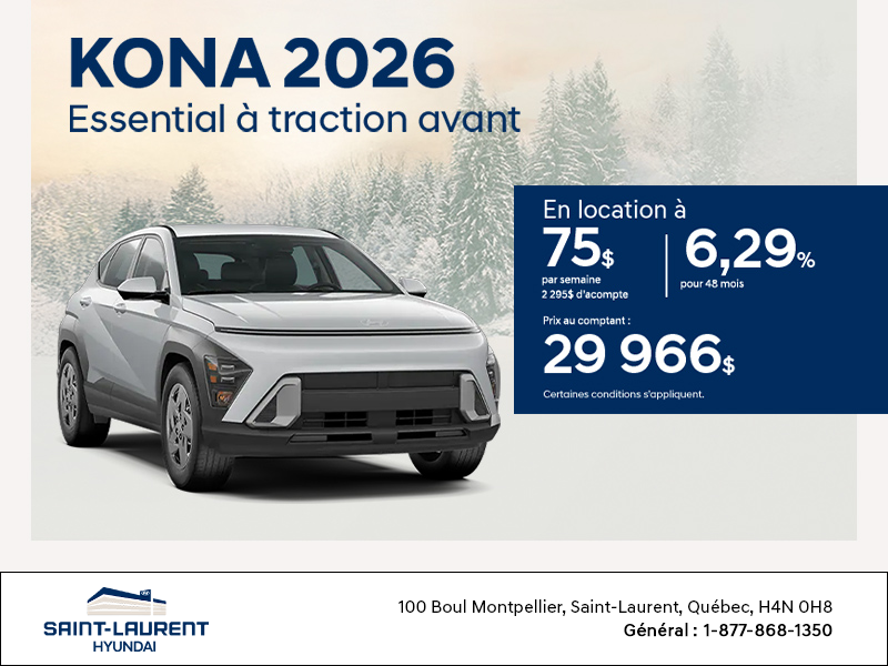 Procurez-vous le Hyundai Kona 2026