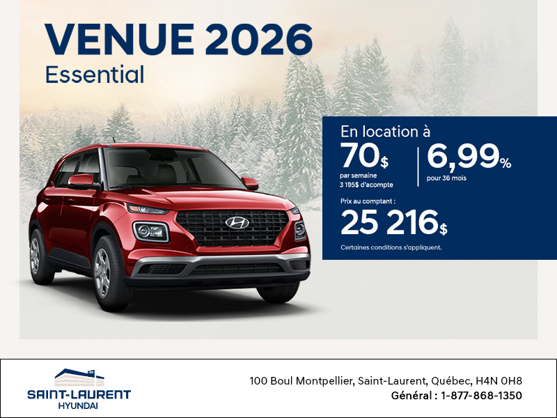 Procurez-vous le Hyundai Venue 2026