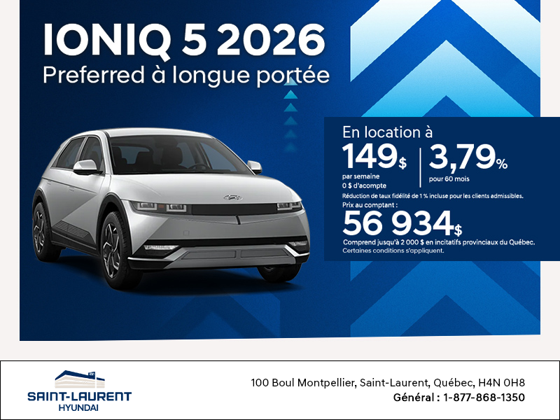 Procurez-vous le Hyundai Ioniq 5 2026