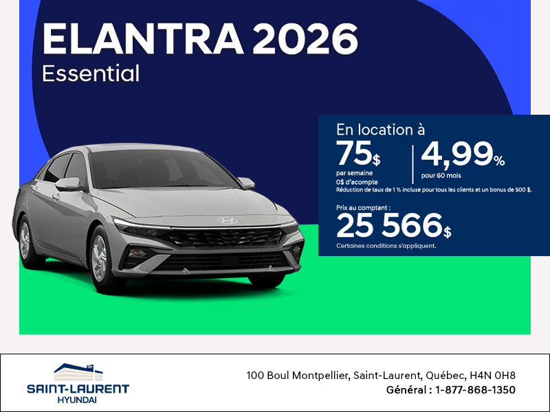Procurez-vous le Hyundai Elantra 2026