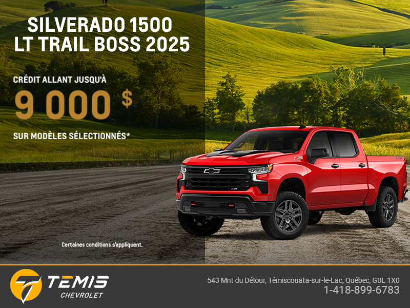 Procurez-vous le Chevrolet Silverado 1500 LT Trail Boss