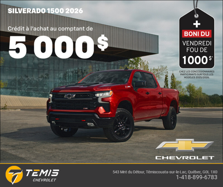 Procurez-vous le Chevrolet Silverado 1500 2026