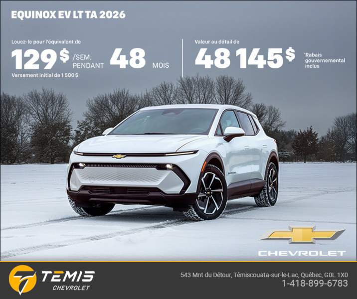 Procurez-vous le Chevrolet Equinox EV 2026