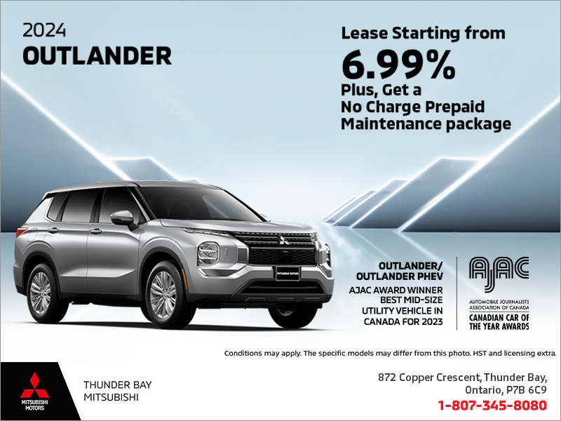 The 2024 Mitsubishi Outlander Thunder Bay Mitsubishi