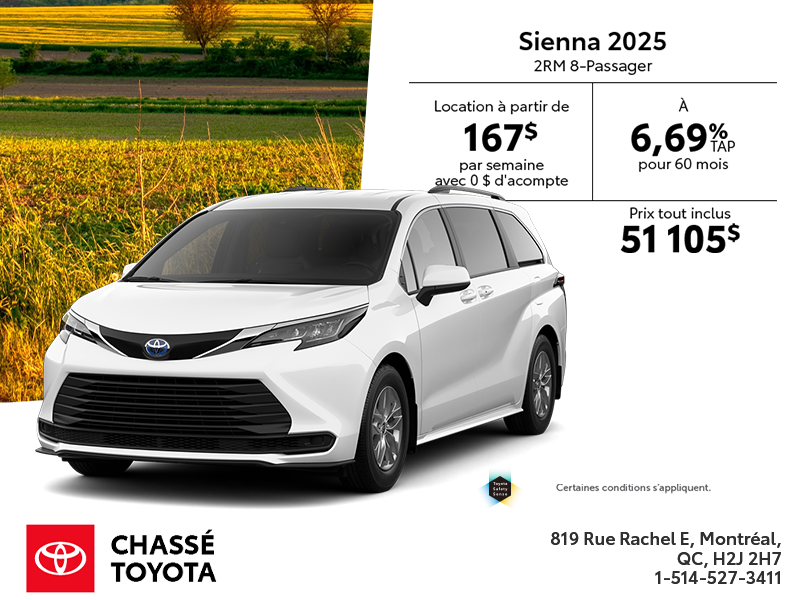 Toyota Sienna Hybride 2025