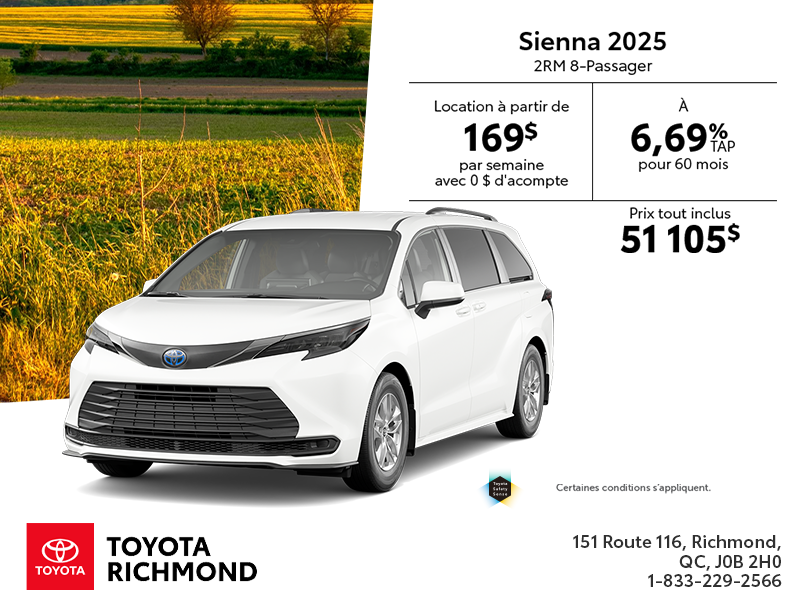 Toyota Sienna Hybride 2025
